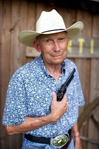 Senior man and his gun