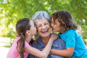 grandmother and grandchildren